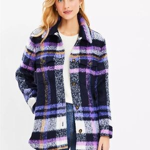 Plaid Jacket with Purple and Black Accents